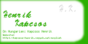 henrik kapcsos business card